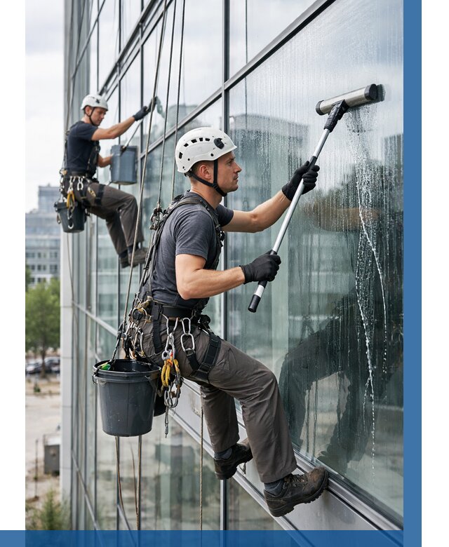 Мойка витражей альпинистами в Арсеньеве от 720 р. под ключ|ВЫСОТНИК-Рсн