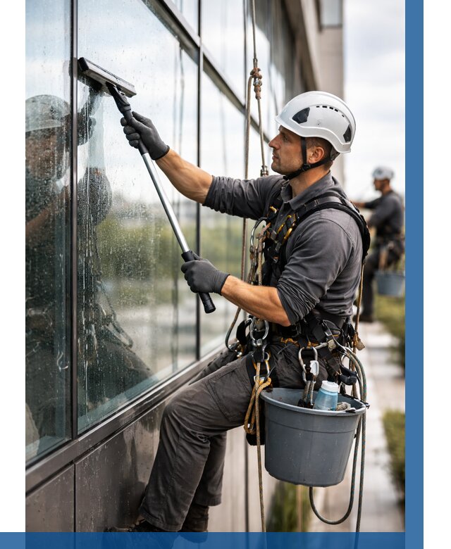 Мойка стеклянных фасадов в Арсеньеве от 206 р. | ВЫСОТНИК-Рсн