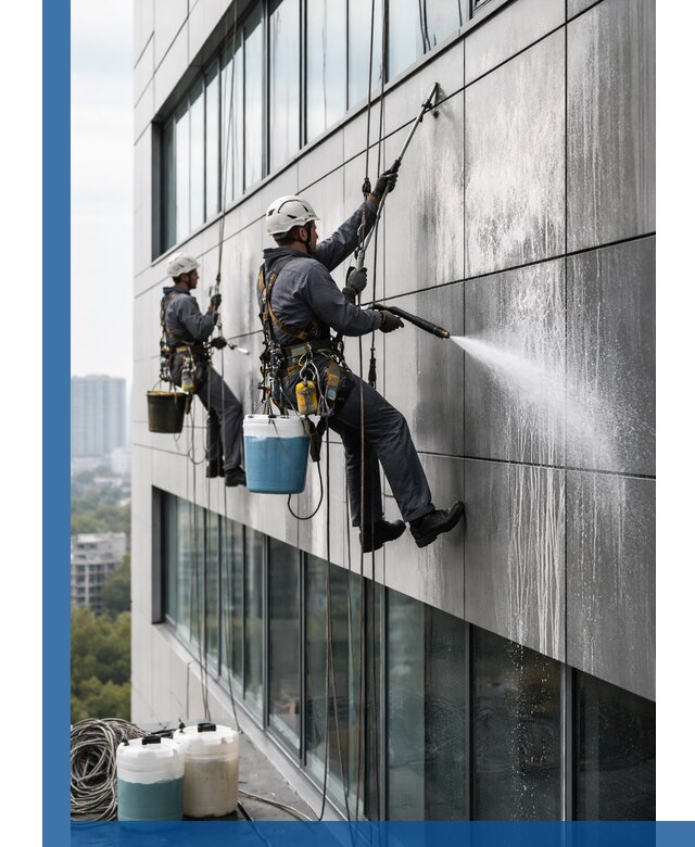 Профессиональная мойка вентилируемых фасадов в Арсеньеве