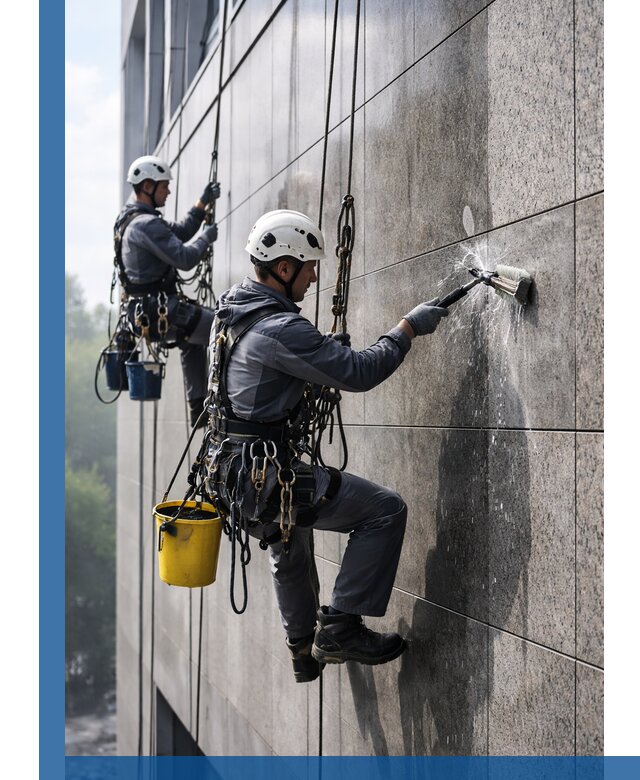 Профессиональная мойка фасада из керамогранита в Арсеньеве