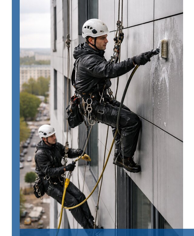 Профессиональная мойка фасада из композита в Арсеньеве