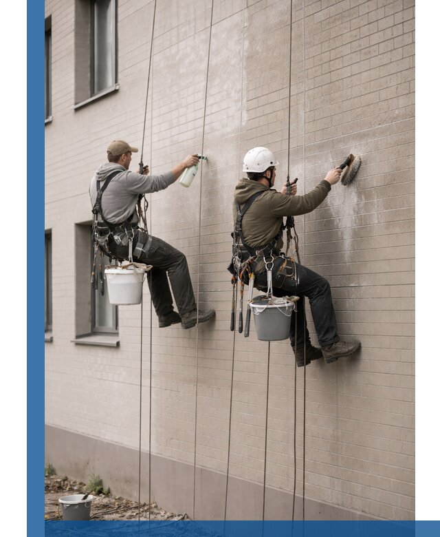 Удаление высолов с фасада зданий в Арсеньеве без повреждений и следов
