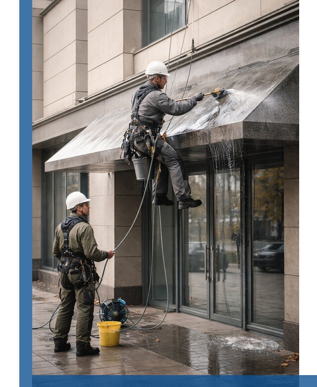 Профессиональная мойка козырьков и навесов в Арсеньеве