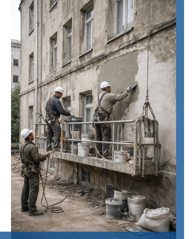 Капитальный ремонт фасада в Арсеньеве от 4318 р. | ВЫСОТНИК-Рсн