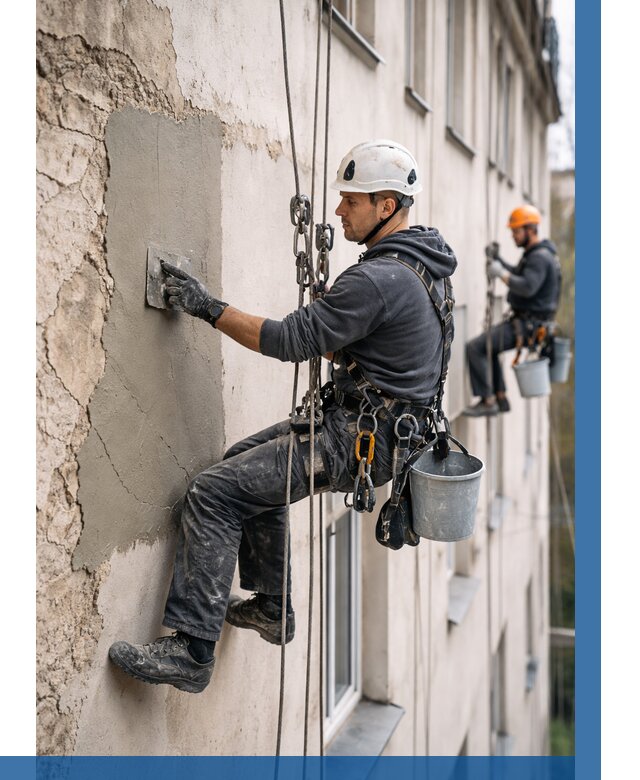 Восстановление штукатурки фасада в Арсеньеве от 1234 р. | ВЫСОТНИК-Рсн