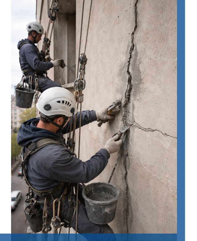 Заделка трещин на фасаде в Арсеньеве от 925 р. | ВЫСОТНИК-Рсн