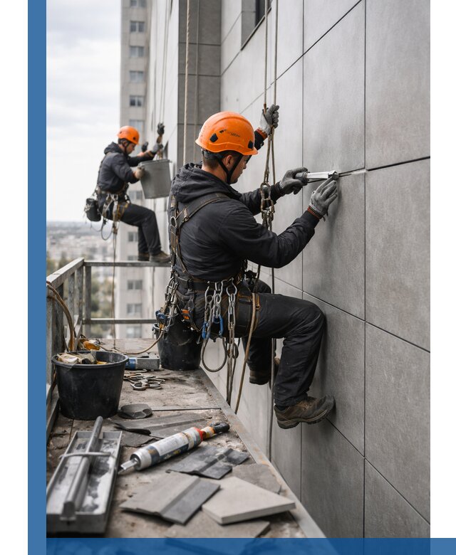 Профессиональный ремонт фасада из керамогранита в Арсеньеве