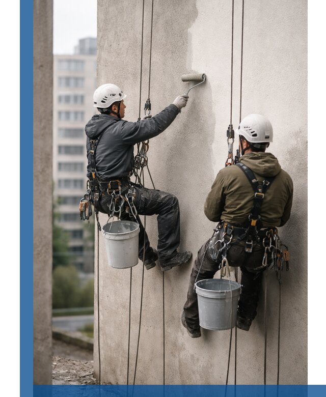 Покраска фасадов высотными альпинистами в Арсеньеве с гарантией