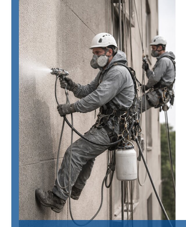 Безвоздушная покраска фасадов зданий в Арсеньеве профессионально