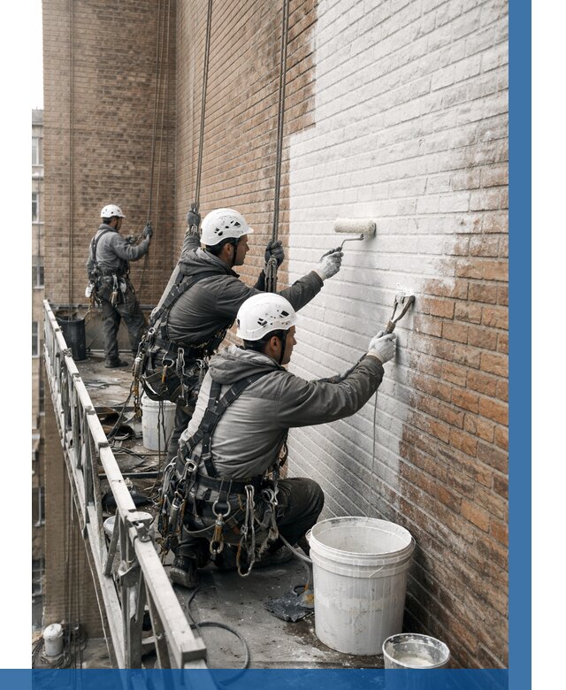 Покраска кирпичного фасада в Арсеньеве от 360 р. | ВЫСОТНИК-Рсн