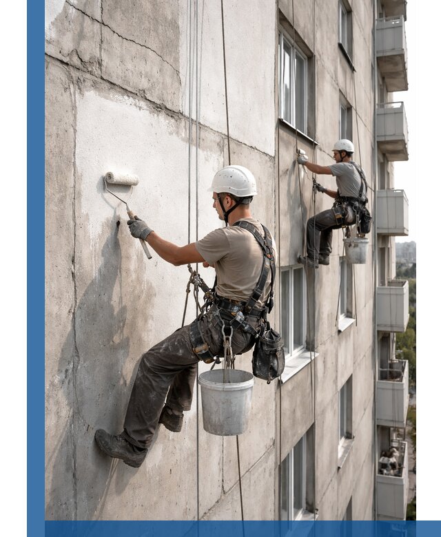 Покраска бетонного фасада в Арсеньеве для жилых и промышленных объектов