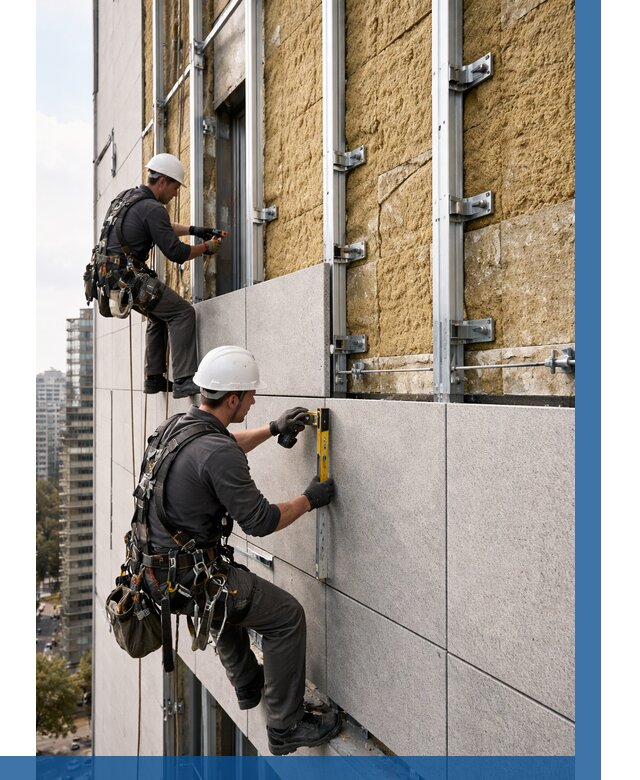 Монтаж вентилируемого фасада в Арсеньеве от 3598 р. | ВЫСОТНИК-Рсн