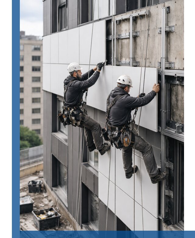 Монтаж композитных панелей фасада в Арсеньеве под ключ