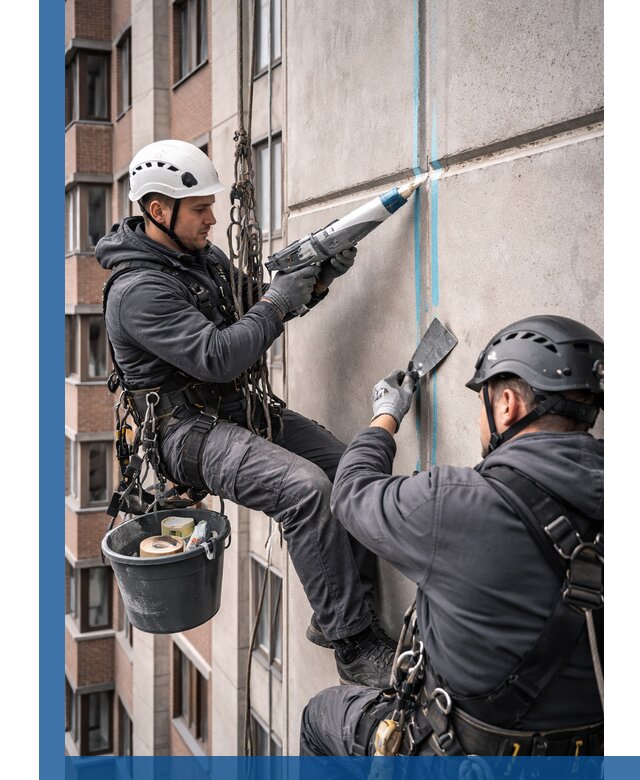 Вторичная герметизация швов фасада и кровли в Арсеньеве