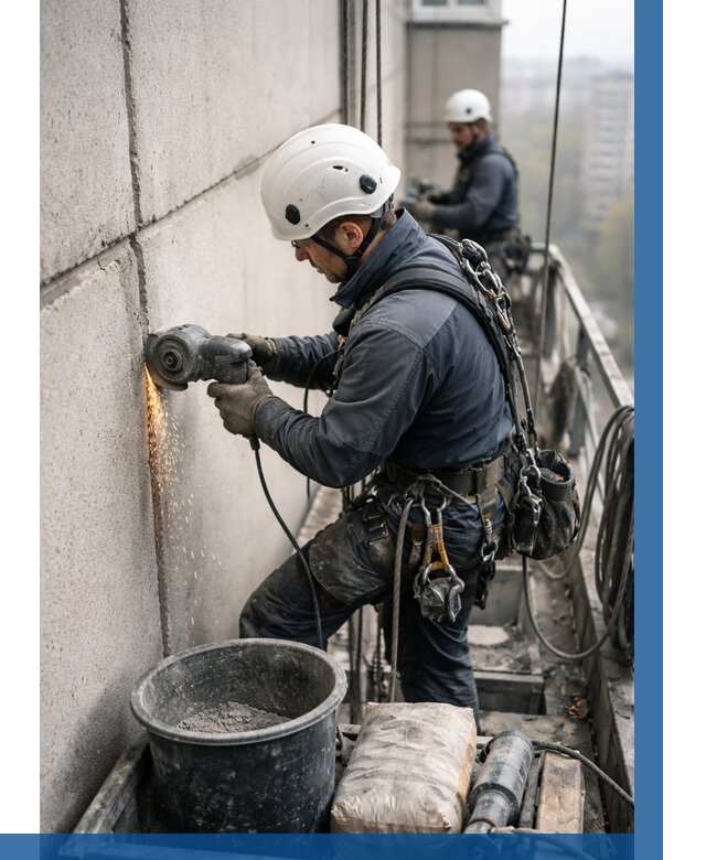 Штробление межпанельных швов в Арсеньеве от 1234 р. | ВЫСОТНИК-Рсн