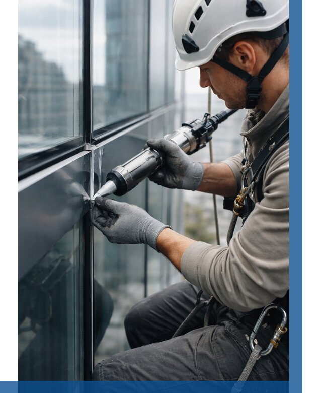 Герметизация стыков витража в Арсеньеве от 1234 р. | ВЫСОТНИК-Рсн