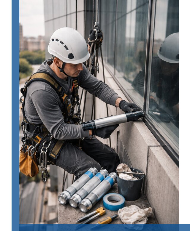 Герметизация стыков витража в Арсеньеве для герметичных фасадов