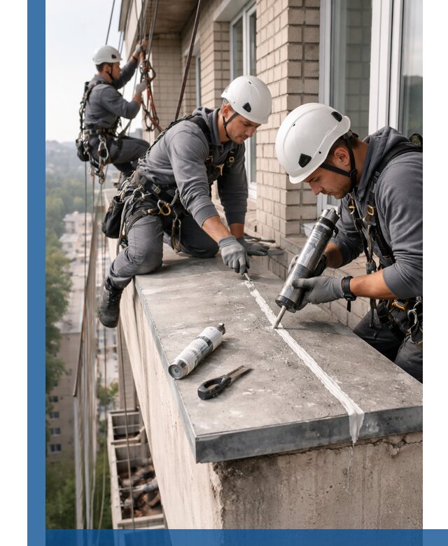 Герметизация балконного козырька в Арсеньеве профессионально