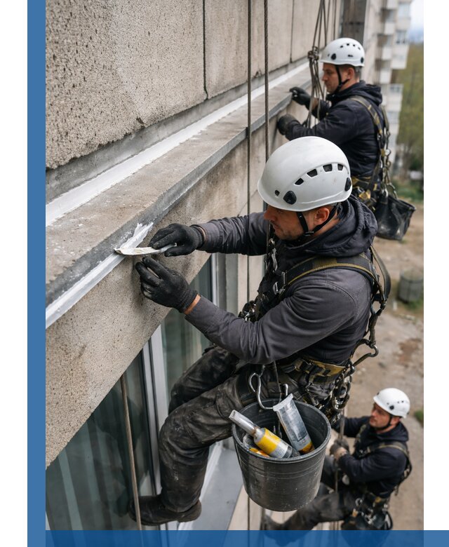 Герметизация примыкания балкона в Арсеньеве под ключ с гарантией