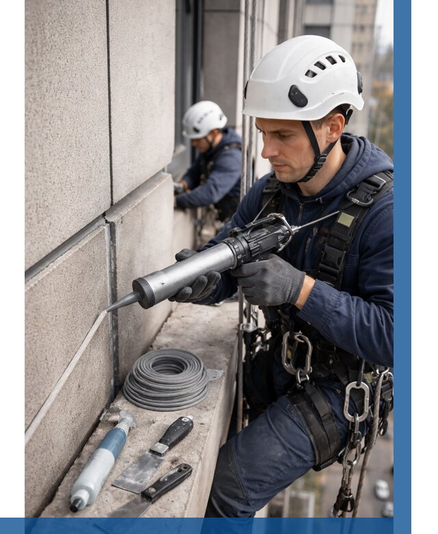 Герметизация деформационных швов фасада в Арсеньеве от 720 | ВЫСОТНИК-Рсн