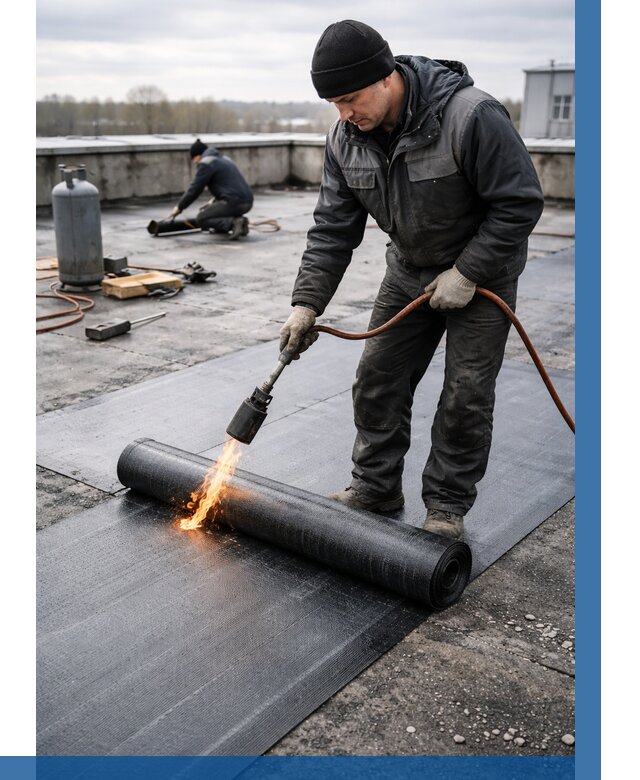 Ремонт наплавляемой кровли в Арсеньеве от 720 р. | ВЫСОТНИК-Рсн