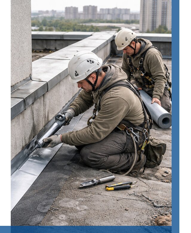 Ремонт кровельных примыканий в Арсеньеве от 1234 р. | ВЫСОТНИК-Рсн