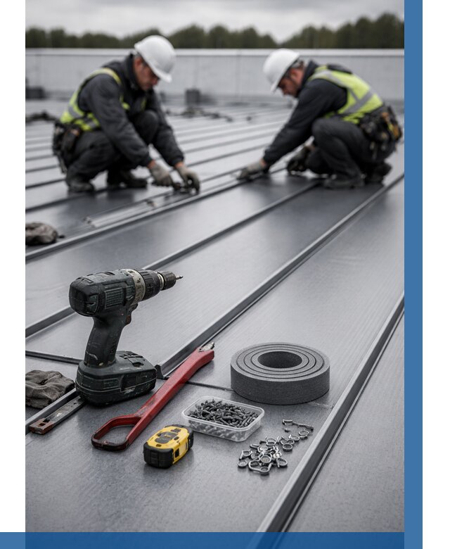 Монтаж фальцевой кровли в Арсеньеве от 1850 р. | ВЫСОТНИК-Рсн