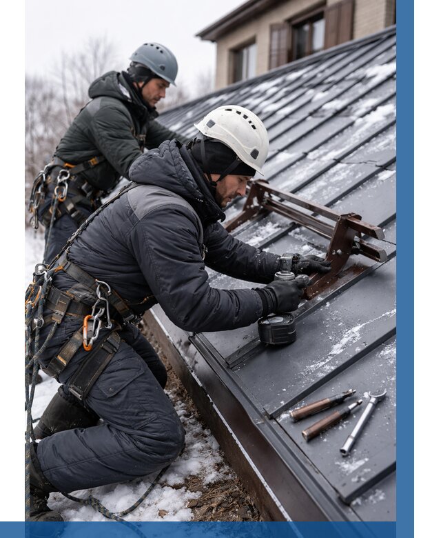 Монтаж снегозадержателей в Арсеньеве от 463 р. | ВЫСОТНИК-Рсн