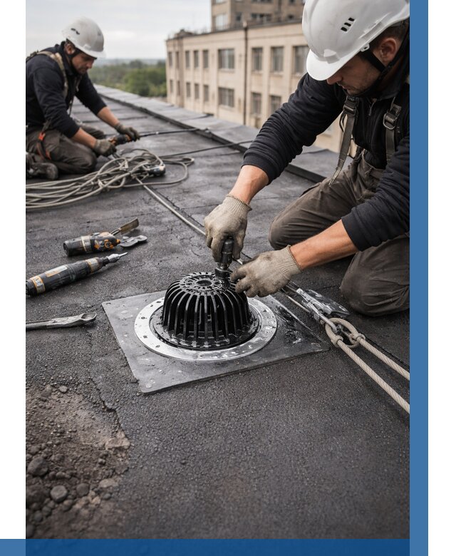 Установка водосточных воронок в Арсеньеве цена от 3598 р. | ВЫСОТНИК-Рсн