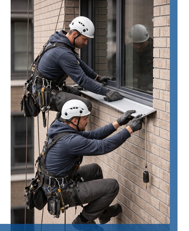 Монтаж оконных отливов под ключ в Арсеньеве от 3598 р. | ВЫСОТНИК-Рсн