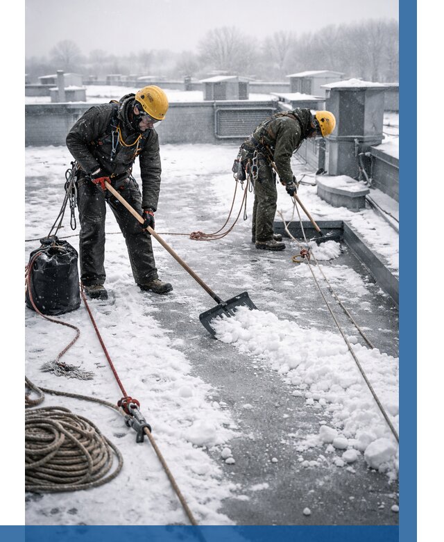 Очистка крыши от снега в Арсеньеве от 7710 р. | ВЫСОТНИК-Рсн