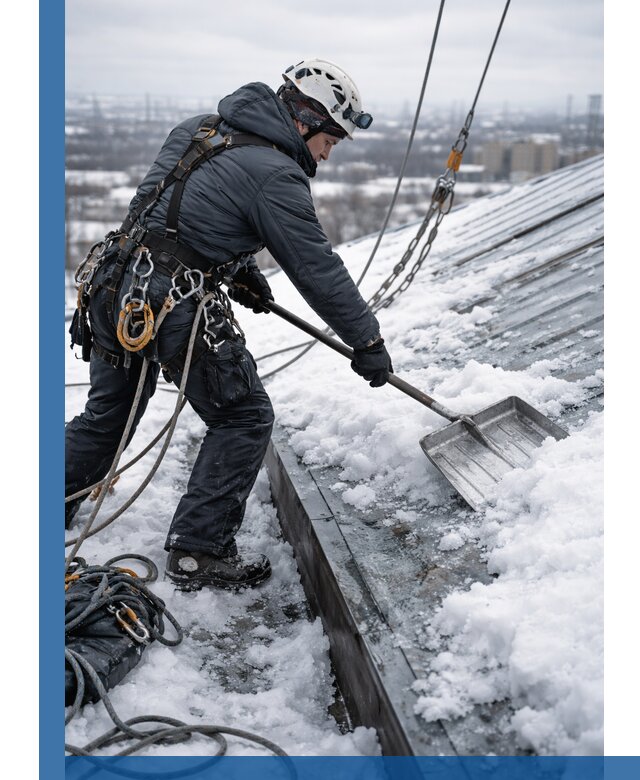 Профессиональная очистка кровли от снега и наледи в Арсеньеве