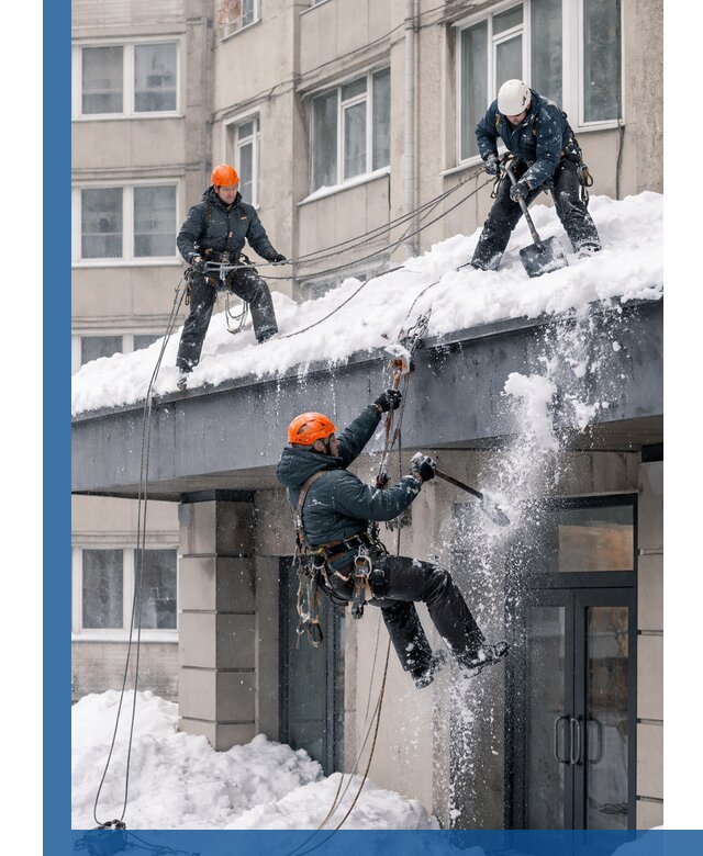 Безопасная очистка навесов от снега в Арсеньеве круглогодично