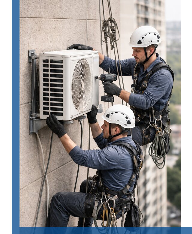 Монтаж внешнего блока кондиционера в Арсеньеве установка и крепление