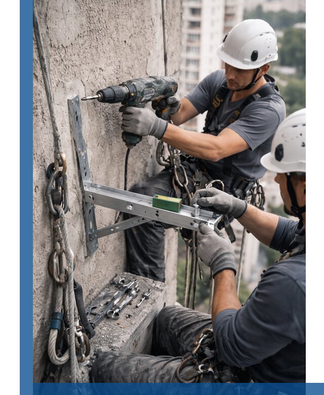 Установка кронштейнов кондиционера и крепежа в Арсеньеве