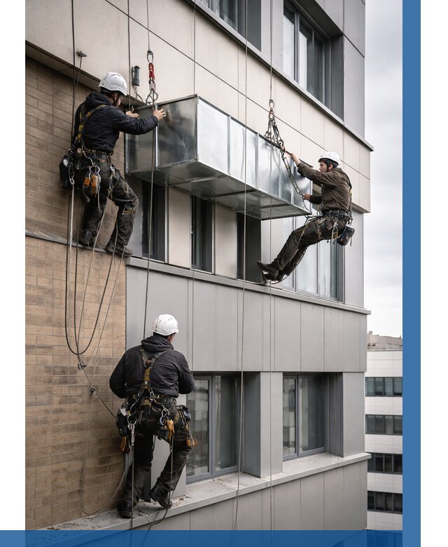 Монтаж воздуховодов на фасаде в Арсеньеве от 1542 р. | ВЫСОТНИК-Рсн