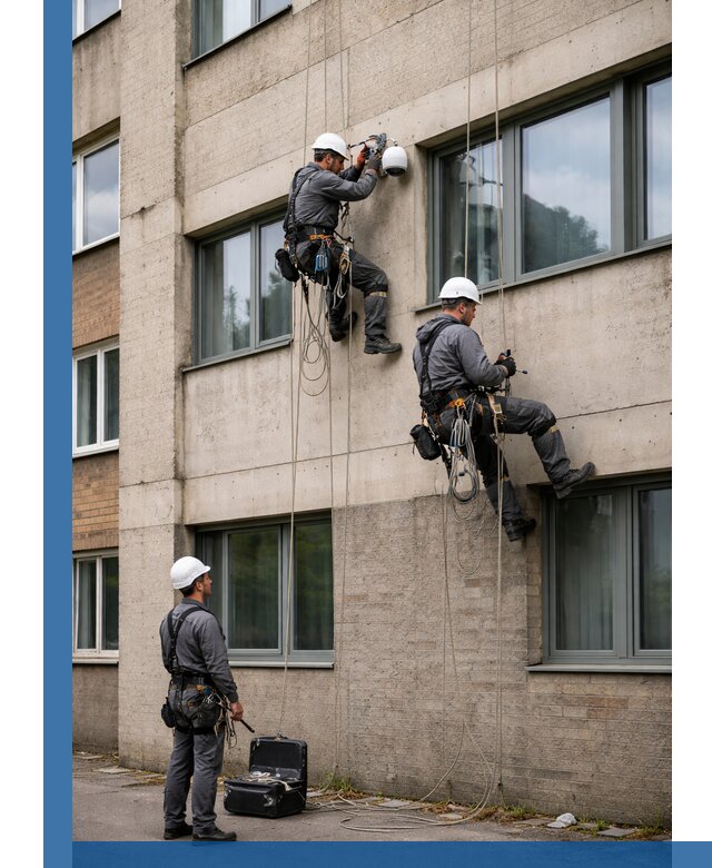 Монтаж фасадных камер видеонаблюдения в Арсеньеве под ключ