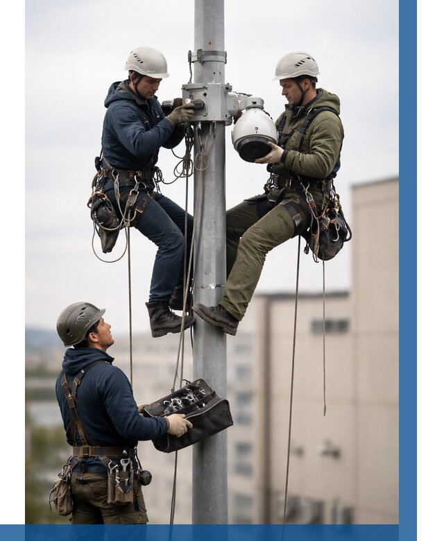 Установка видеокамер на мачте в Арсеньеве от 8738 р. | ВЫСОТНИК-Рсн