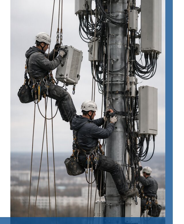 Монтаж оборудования связи на мачте в Арсеньеве от 7710 р. | ВЫСОТНИК-Рсн