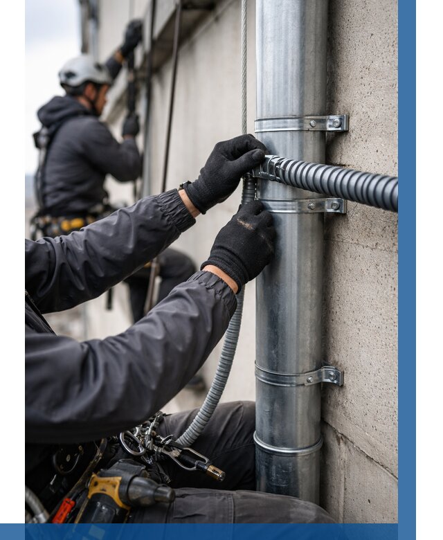 Монтаж гофры для кабеля в Арсеньеве от 308 р. | ВЫСОТНИК-Рсн