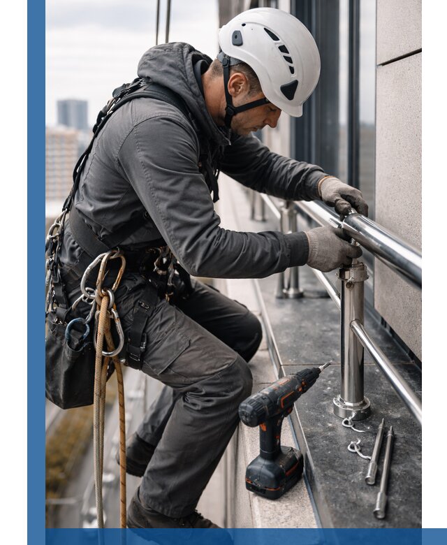 Монтаж ограждений на высоте в Арсеньеве для зданий и конструкций