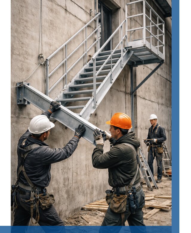 Монтаж металлических лестниц в Арсеньеве от 15420 р. | ВЫСОТНИК-Рсн