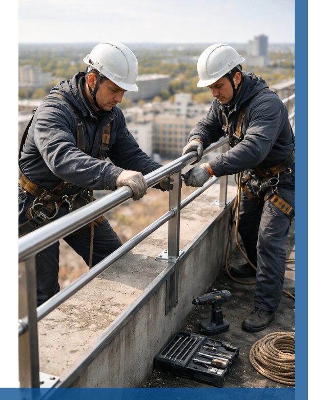 Монтаж перил на высоте в Арсеньеве от 2570 р. | ВЫСОТНИК-Рсн