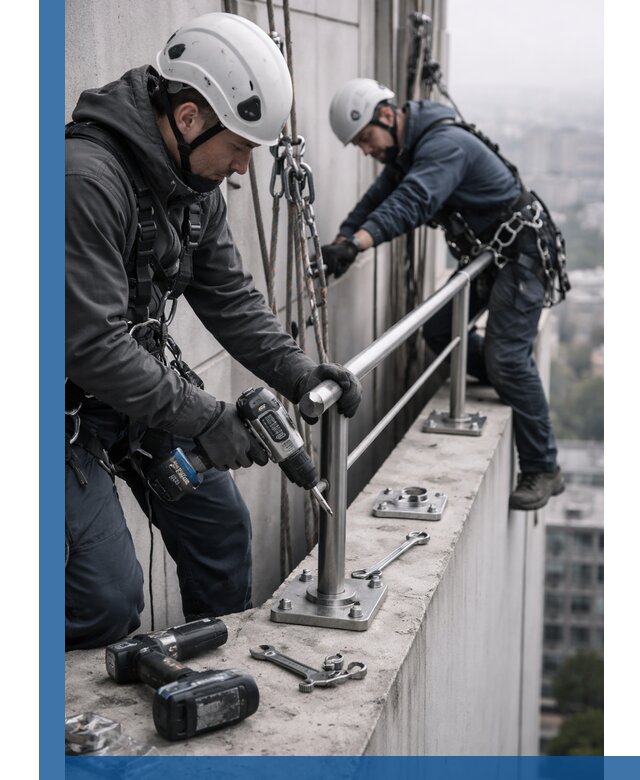 Монтаж перил на высоте в Арсеньеве для жилых и промобъектов