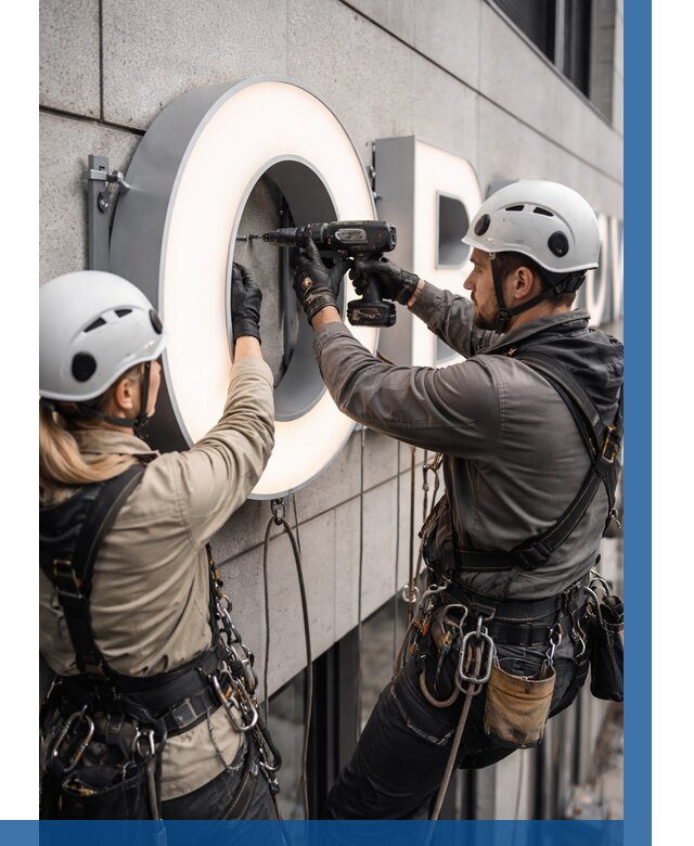 Монтаж световых букв в Арсеньеве от 3084 р. под ключ ВЫСОТНИК-Рсн