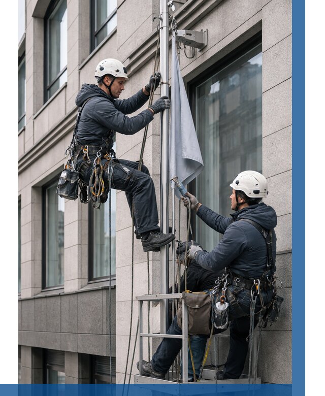 Установка флагов на фасаде в Арсеньеве от 4626 р. | ВЫСОТНИК-Рсн