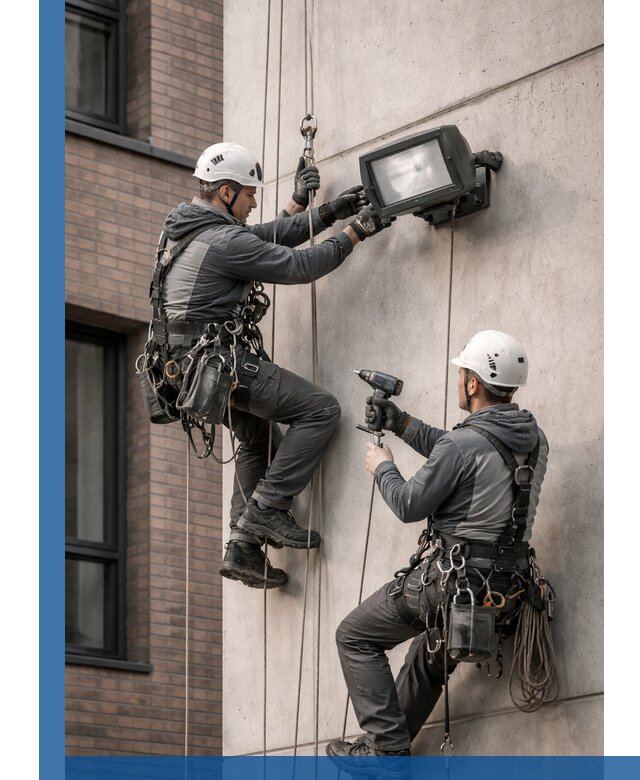 Профессиональный монтаж фасадных прожекторов в Арсеньеве под ключ