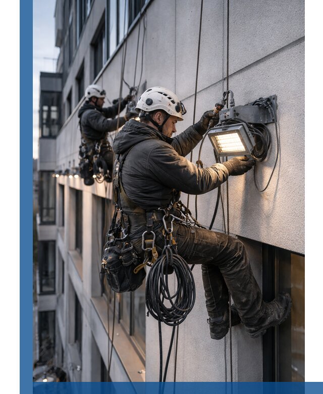 Монтаж фасадного освещения в Арсеньеве установка и подключение