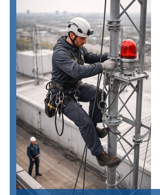 Монтаж заградительных огней и обслуживание объектов в Арсеньеве
