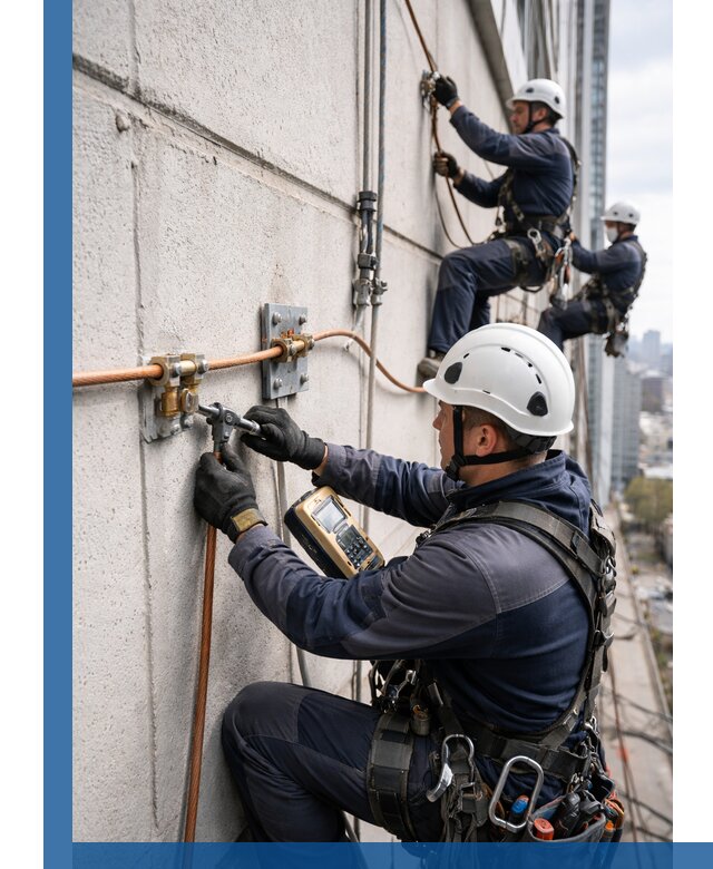 Монтаж системы заземления здания и молниезащиты в Арсеньеве